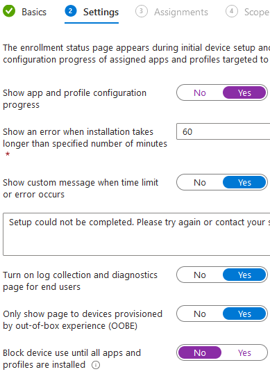 screenshot of enrollment status page