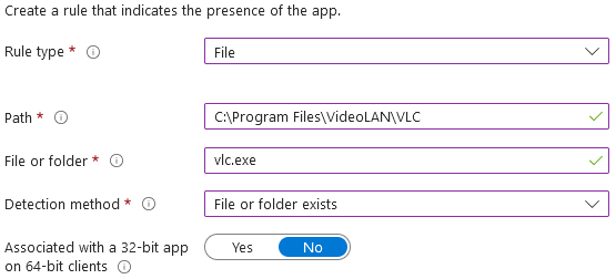 screenshot of EXE detection rule